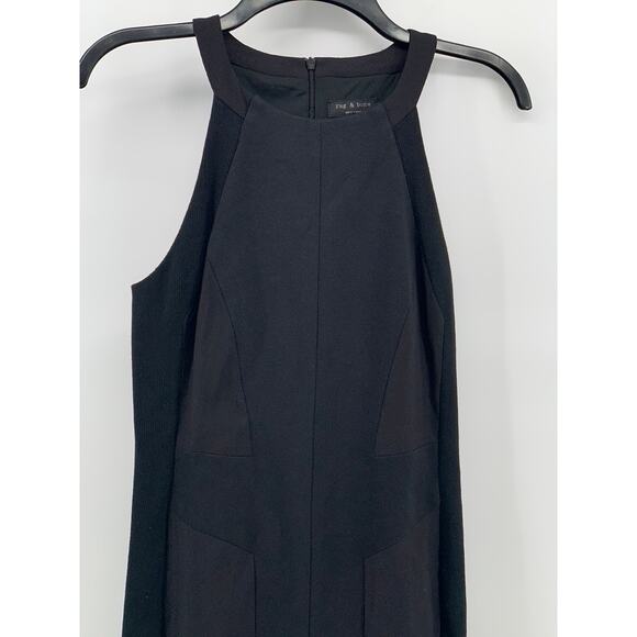 RAG & BONE Women's Black Crewneck Sleeveless A-Line Knee Length Dress SZ 4 - Picture 6 of 10